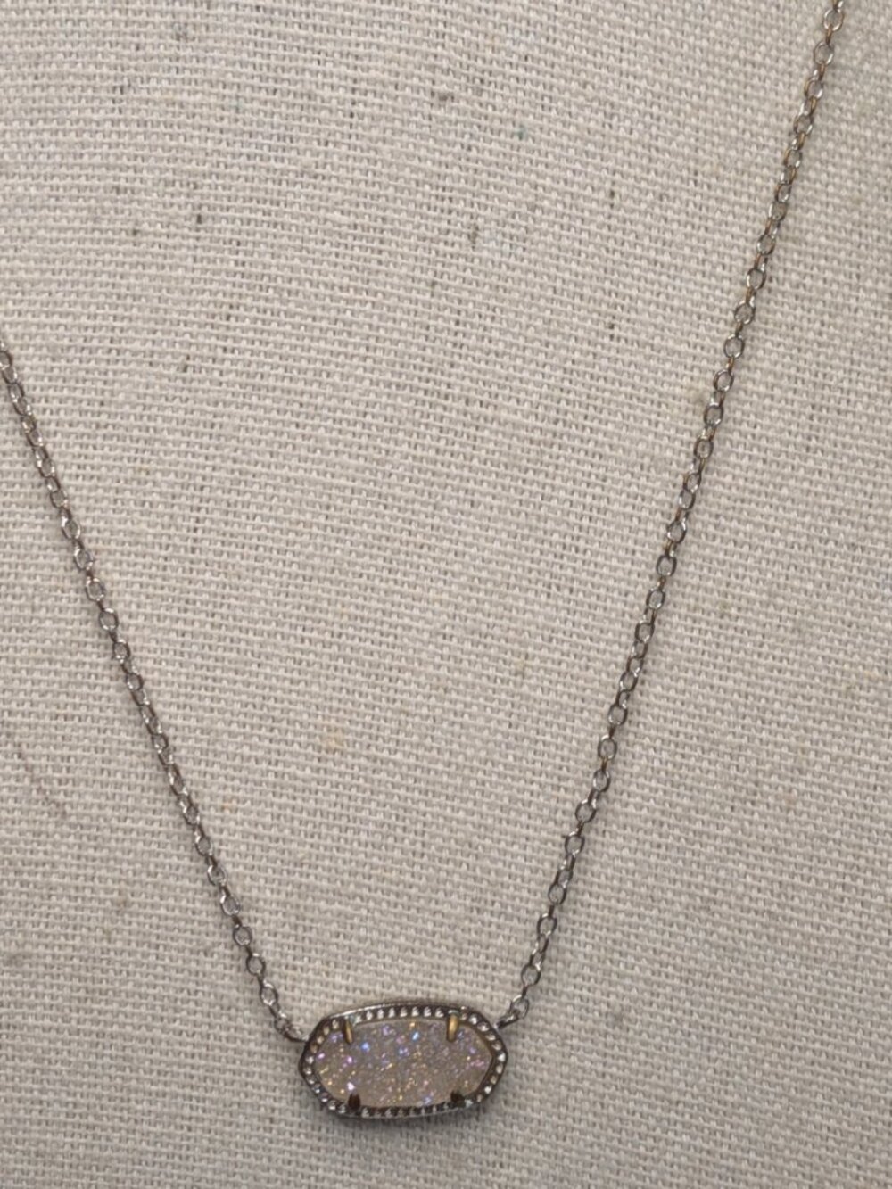 Kendra Scott Elisa Pendant Necklace – Platinum Drusy